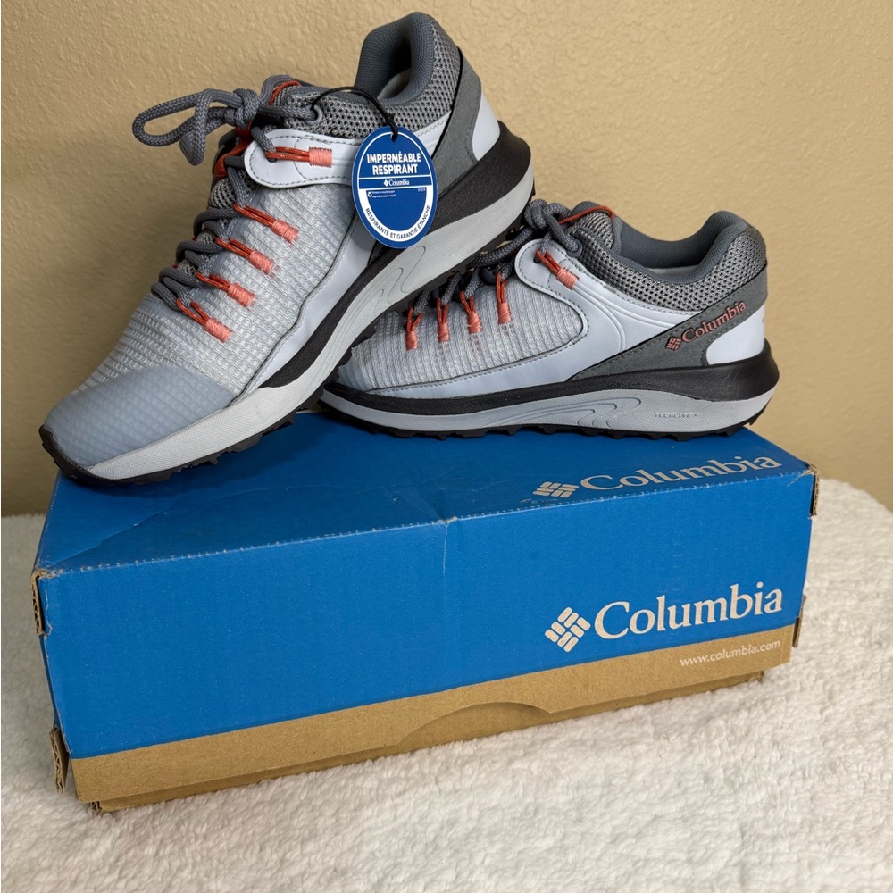 Columbia Light Blue and Coral Waterproof Athletic Shoes